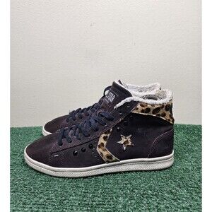 CONVERSE Pro Leather Mid Suede Limited Edition 135862C Brown Leopard Women's 8